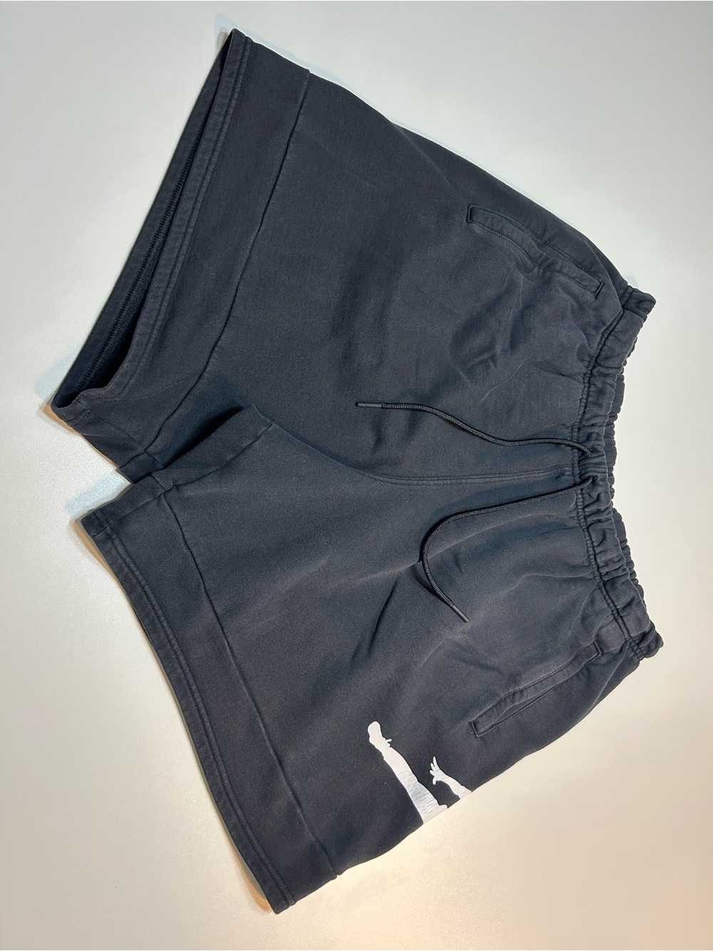 Jordan Jumpman Fleece Sweat Shorts Black White Basketball Active